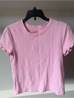 Cat & Jack Pink Short Sleeve Ruffled Tee